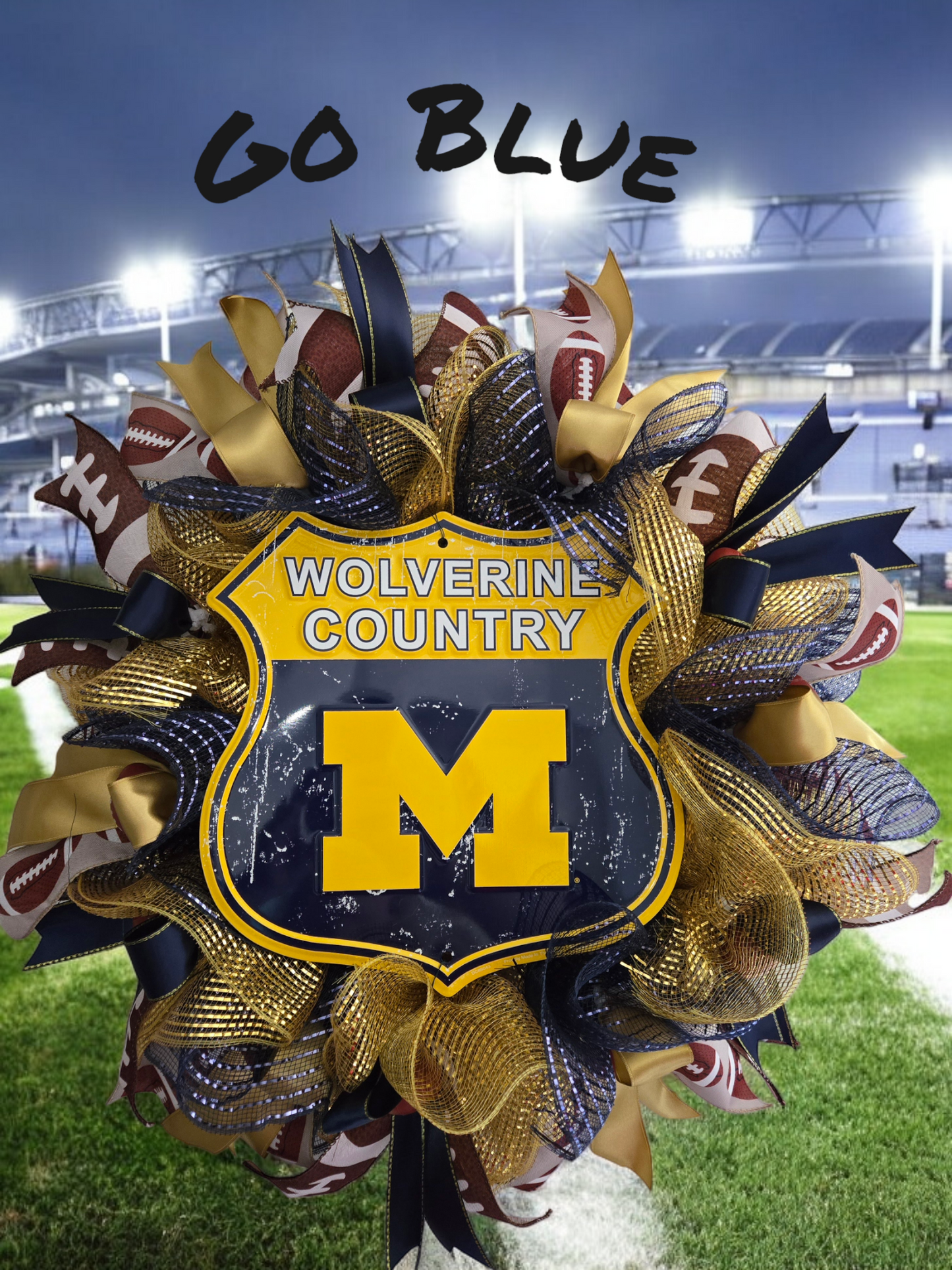 Michigan Wolverine U of M Wreath